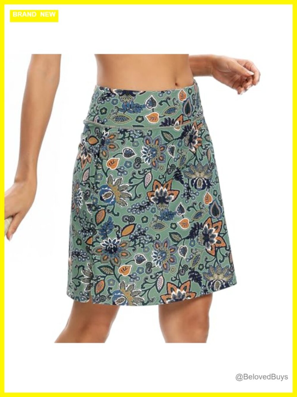 High Waisted Golf Skort with Pockets - Knee Length Athletic Tennis Skirt